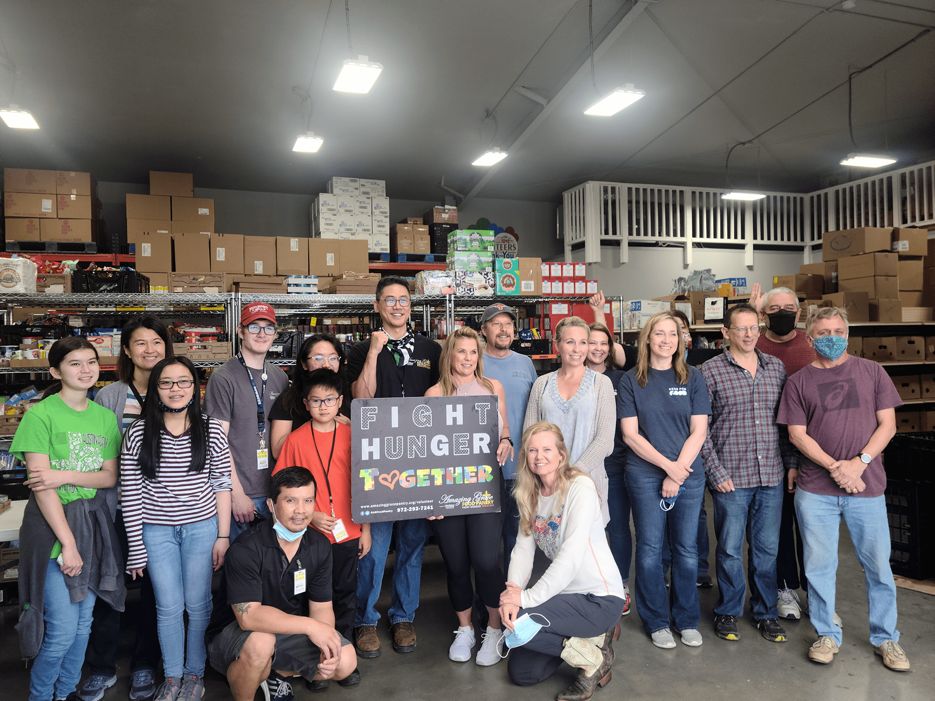 Chase Oaks Church volunteers at Amazing Grace Food Pantry