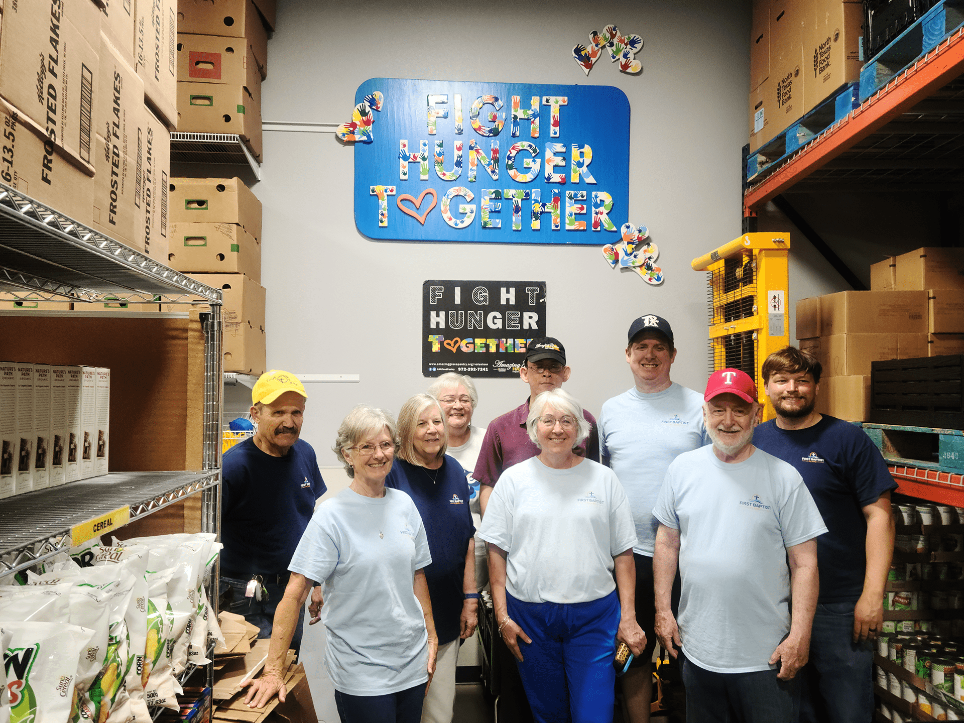 First Baptist Plano volunteers at Amazing Grace Food Pantry